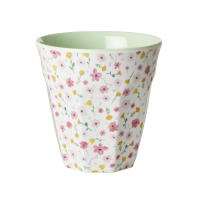 White Flower Print Melamine Cup By Rice DK